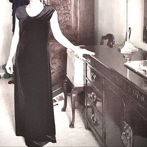Long black velvet dress